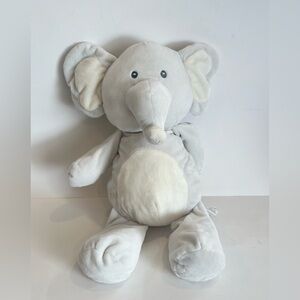 Kellytoy Plush Elephant Rattle Gray White Stuffed Animal Floppy Soft Pillow Toy